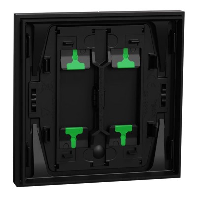 Schneider Odace Intégral - enjoliveur et plaque - pour VV ou poussoir double - Noir onyx - Réf : S949222