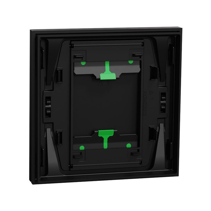Schneider Odace Intégral - enjoliveur et plaque - pour VV ou poussoir simple - Noir onyx - Réf : S949221