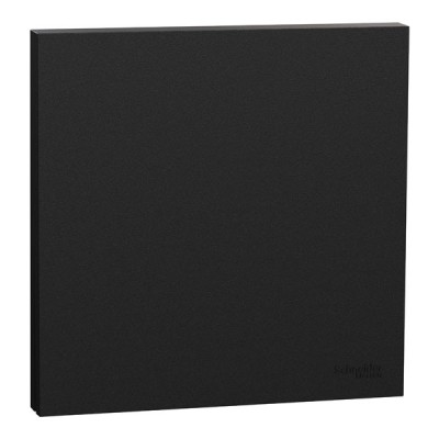Schneider Odace Intégral - enjoliveur et plaque - pour VV ou poussoir simple - Noir onyx - Réf : S949221