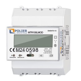 Polier - Compteur électrique modulaire - Tétra 100A - Certifié MID - Simple tarif - Modbus - Sortie d'impulsion -Réf: MTR100LMOD