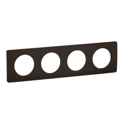 Legrand Céliane - Plaque de finition Céliane Noir Mat - 4 postes - Réf : CP0104
