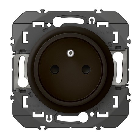 Legrand - Prise de courant easyréno 2P+T faible profondeur dooxie 16A finition noir mat - Réf : 600528