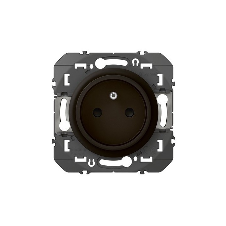 Legrand - Prise de courant easyréno 2P+T faible profondeur dooxie 16A finition noir mat - Réf : 600528