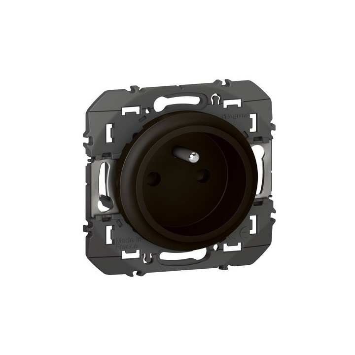 Legrand - Prise de courant easyréno 2P+T faible profondeur dooxie 16A finition noir mat - Réf : 600528