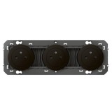 Legrand - Triple prise de courant 2P+T Surface dooxie 16A précâblées finition noir mat - Réf : 600533