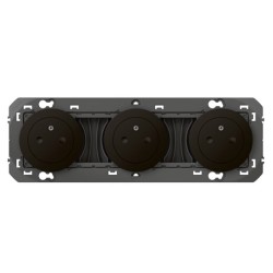 Legrand - Triple prise de courant 2P+T Surface dooxie 16A précâblées finition noir mat - Réf : 600533