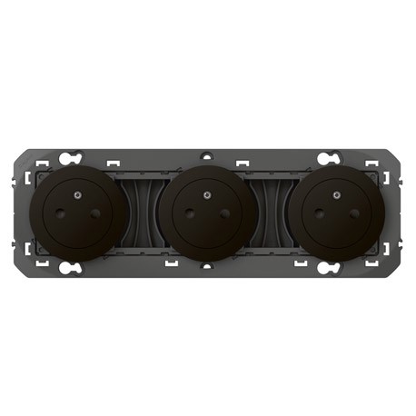 Legrand - Triple prise de courant 2P+T Surface dooxie 16A précâblées finition noir mat - Réf : 600533