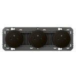 Legrand - Triple prise de courant 2P+T Surface dooxie 16A précâblées finition noir mat - Réf : 600533