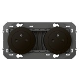 Legrand - Double prise de courant 2P+T Surface dooxie 16A précâblées finition noir mat - Réf : 600532