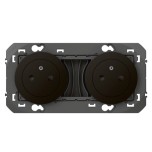 Legrand - Double prise de courant 2P+T Surface dooxie 16A précâblées finition noir mat - Réf : 600532