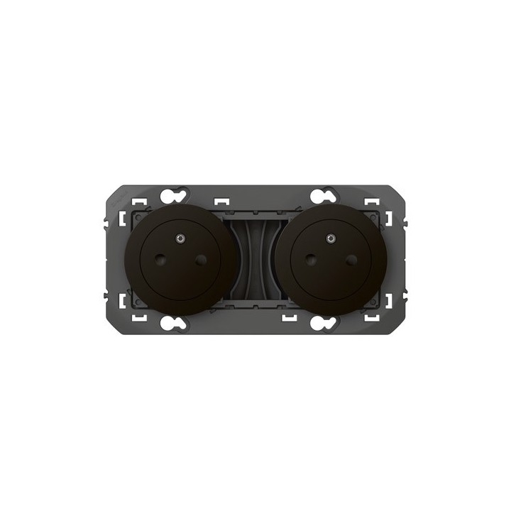 Legrand - Double prise de courant 2P+T Surface dooxie 16A précâblées finition noir mat - Réf : 600532