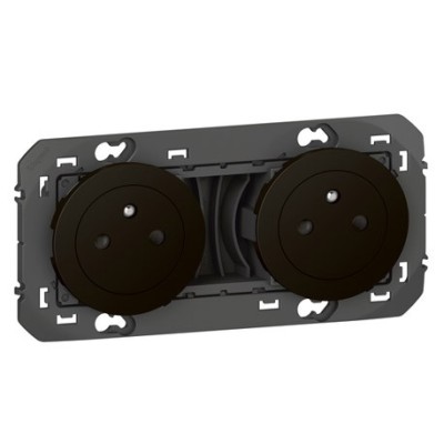 Legrand - Double prise de courant 2P+T Surface dooxie 16A précâblées finition noir mat - Réf : 600532
