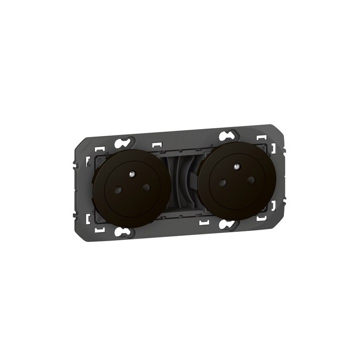 Legrand - Double prise de courant 2P+T Surface dooxie 16A précâblées finition noir mat - Réf : 600532