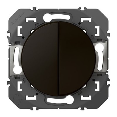 Legrand - Poussoir double dooxie 6A 250V~ finition noir mat - Réf : 600208