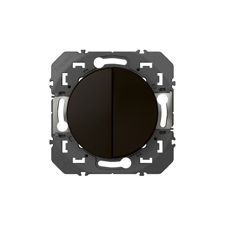 Legrand - Poussoir double dooxie 6A 250V~ finition noir mat - Réf : 600208