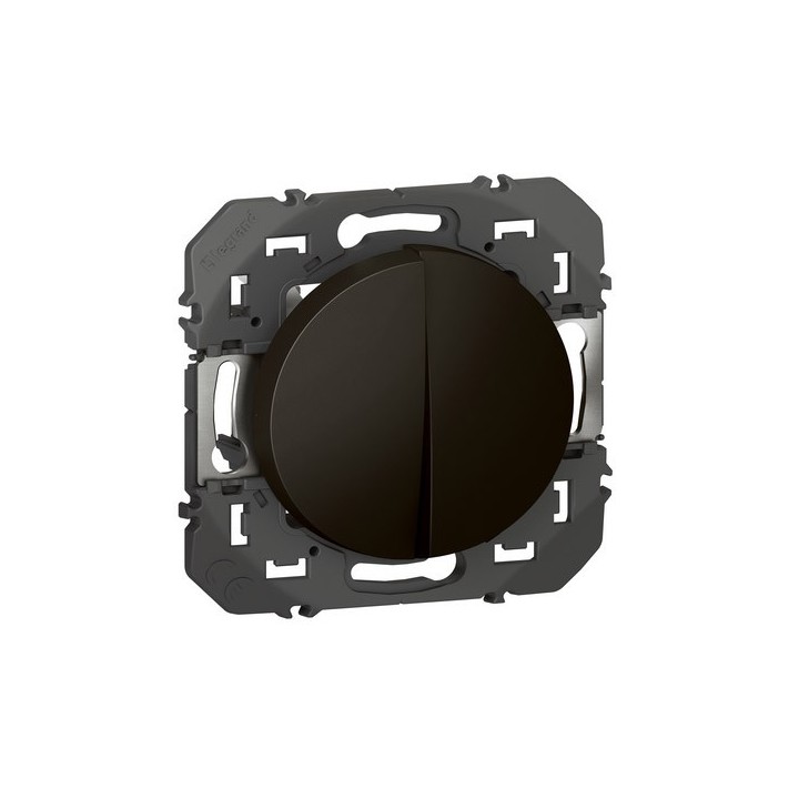 Legrand - Poussoir double dooxie 6A 250V~ finition noir mat - Réf : 600208