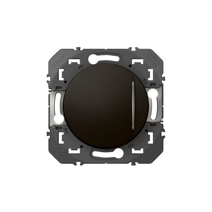 Legrand - Interrupteur ou va-et-vient Dooxie avec voyant témoin bleu 10AX 250V~ finition noir mat - Réf : 600209
