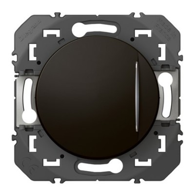 Legrand - Interrupteur ou va-et-vient Dooxie avec voyant lumineux bleu - 10AX 250V~ finition noir mat - Réf : 600211