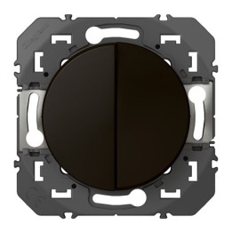 Legrand - Double interrupteur ou va-et-vient dooxie 10AX 250V~ finition noir mat - Réf : 600202
