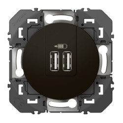 Legrand - Double chargeur USB Type-A dooxie 3A 15W finition noir mat - Réf : 600543
