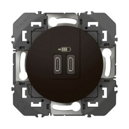 Legrand - Double chargeur USB Type-C dooxie 3A 15W finition noir mat - Réf : 600545