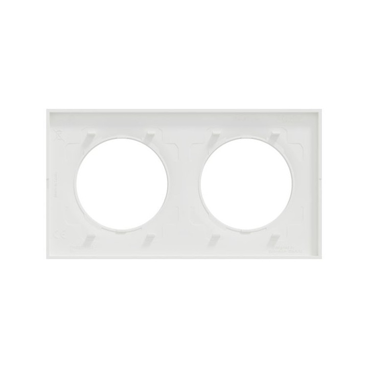 Schneider Odace Origine - plaque de finition 2 postes - couleur blanc - Réf : S929704