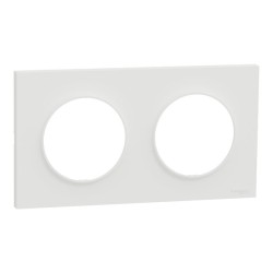 Schneider Odace Origine - plaque de finition 2 postes - couleur blanc - Réf : S929704