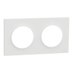 Schneider Odace Origine - plaque de finition 2 postes - couleur blanc - Réf : S929704