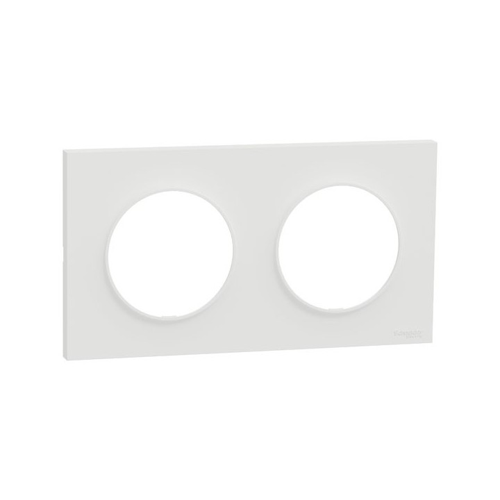 Schneider Odace Origine - plaque de finition 2 postes - couleur blanc - Réf : S929704