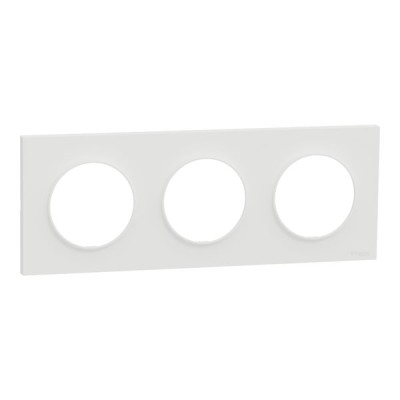 Schneider Odace Origine - plaque de finition 3 postes - couleur blanc - Réf : S929706