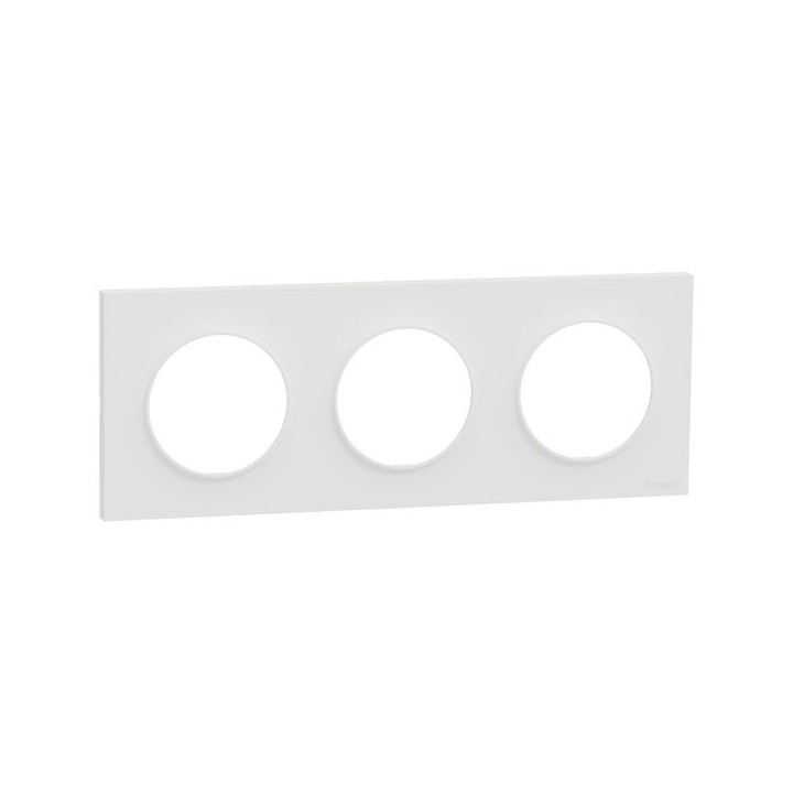 Schneider Odace Origine - plaque de finition 3 postes - couleur blanc - Réf : S929706