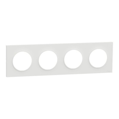 Schneider Odace Origine - plaque de finition 4 postes - couleur blanc - Réf : S929708