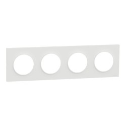 Schneider Odace Origine - plaque de finition 4 postes - couleur blanc - Réf : S929708