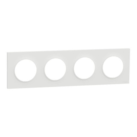 Schneider Odace Origine - plaque de finition 4 postes - couleur blanc - Réf : S929708
