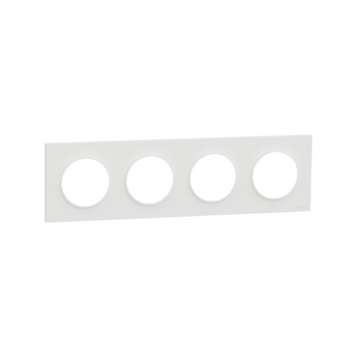 Schneider Odace Origine - plaque de finition 4 postes - couleur blanc - Réf : S929708
