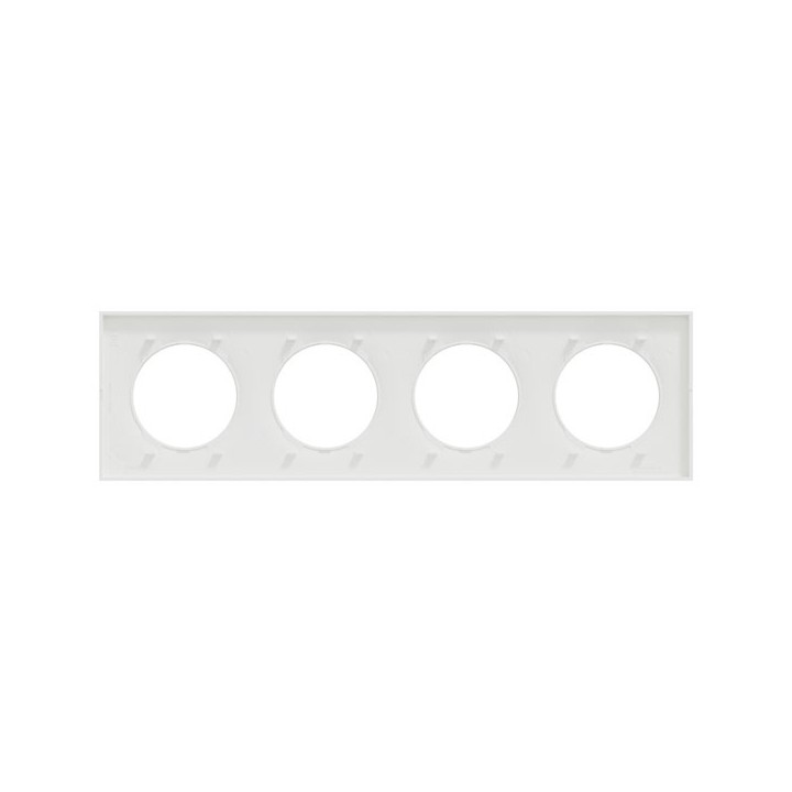 Schneider Odace Origine - plaque de finition 4 postes - couleur blanc - Réf : S929708