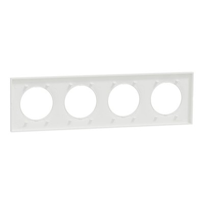 Schneider Odace Origine - plaque de finition 4 postes - couleur blanc - Réf : S929708