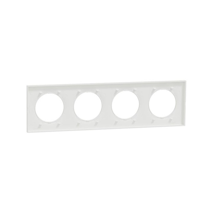 Schneider Odace Origine - plaque de finition 4 postes - couleur blanc - Réf : S929708
