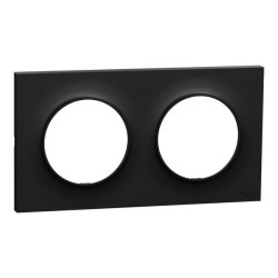 Schneider Odace Origine - plaque de finition 2 postes - couleur noir - Réf : S949704