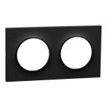 Schneider Odace Origine - plaque de finition 2 postes - couleur noir - Réf : S949704