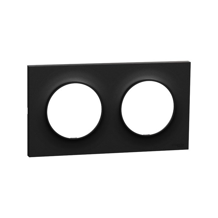 Schneider Odace Origine - plaque de finition 2 postes - couleur noir - Réf : S949704