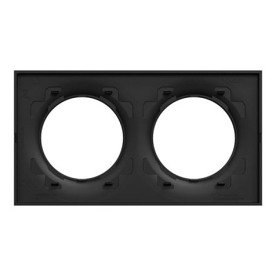 Schneider Odace Origine - plaque de finition 2 postes - couleur noir - Réf : S949704