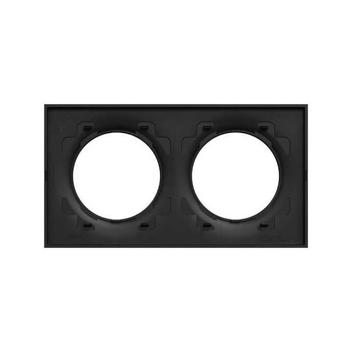 Schneider Odace Origine - plaque de finition 2 postes - couleur noir - Réf : S949704
