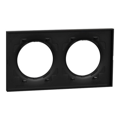 Schneider Odace Origine - plaque de finition 2 postes - couleur noir - Réf : S949704