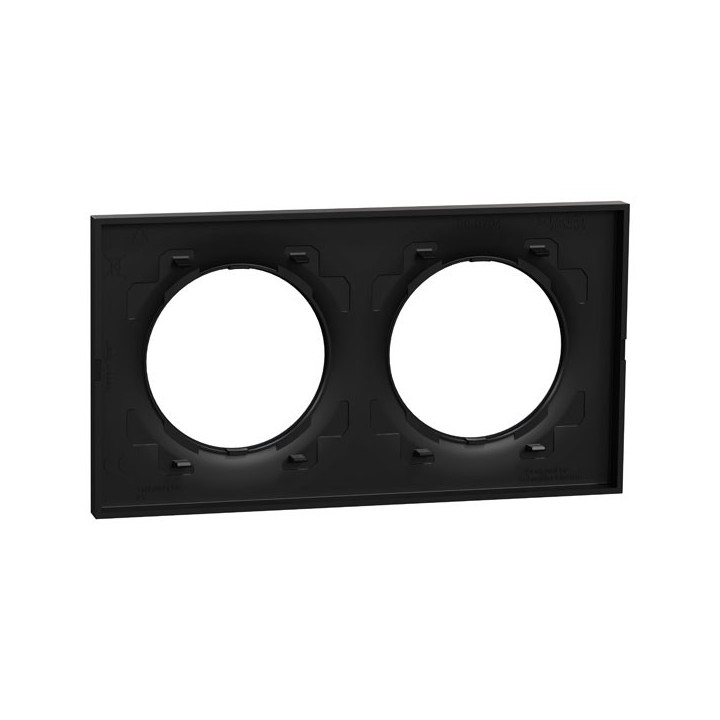 Schneider Odace Origine - plaque de finition 2 postes - couleur noir - Réf : S949704