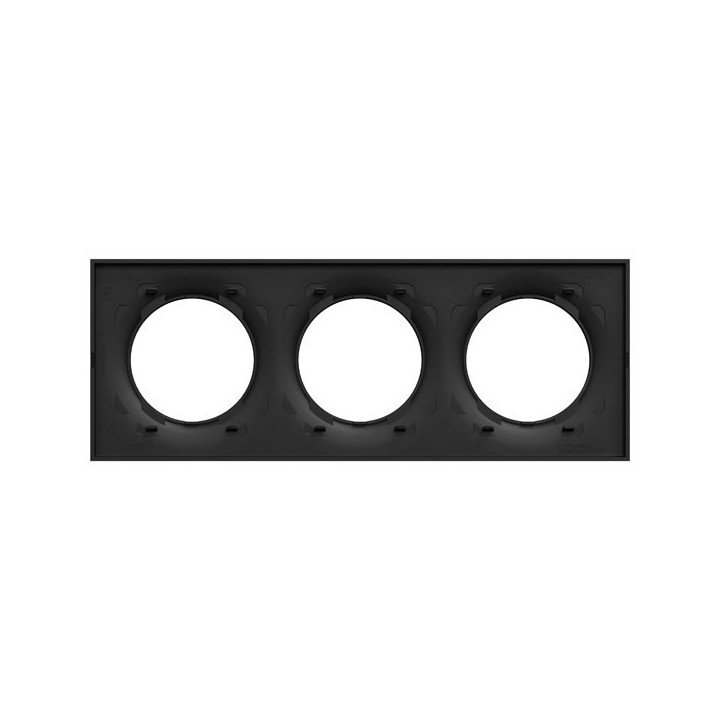 Schneider Odace Origine - plaque de finition 3 postes - couleur noir - Réf : S949706