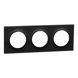 Schneider Odace Origine - plaque de finition 3 postes - couleur noir - Réf : S949706