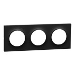 Schneider Odace Origine - plaque de finition 3 postes - couleur noir - Réf : S949706