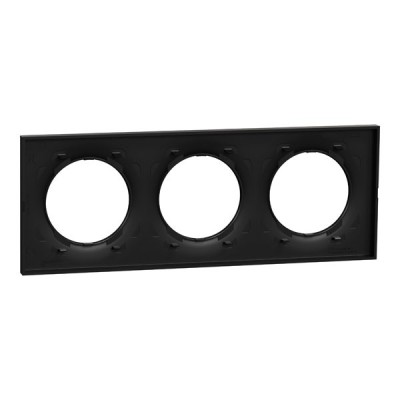 Schneider Odace Origine - plaque de finition 3 postes - couleur noir - Réf : S949706