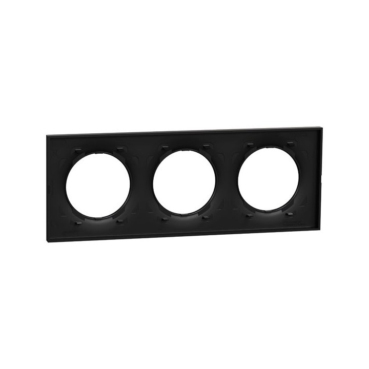 Schneider Odace Origine - plaque de finition 3 postes - couleur noir - Réf : S949706